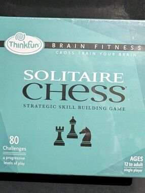 Thinkfun Solitaire Chess Brain Fitness Game Strategy Puzzle 80 Challenges NEW